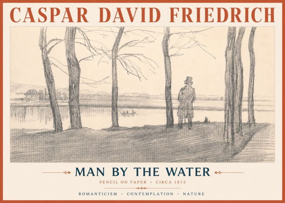 Caspar David Friedrich Man by the Water No6 - Juliste