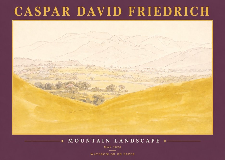 Caspar David Friedrich Mountain Landscape No6 - Juliste