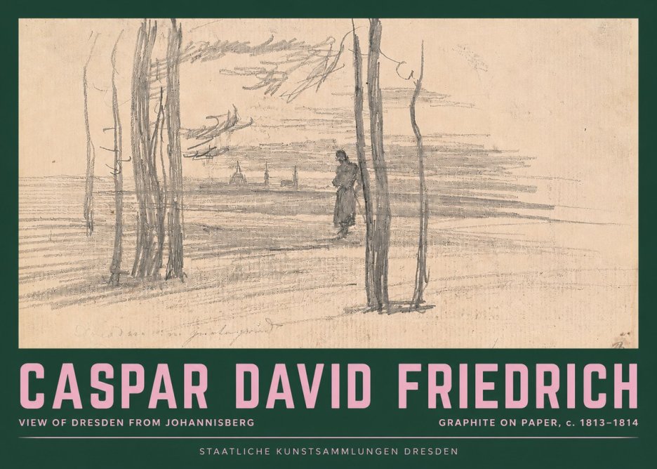Caspar David Friedrich View of Dresden from Johannisberg No2 - Juliste