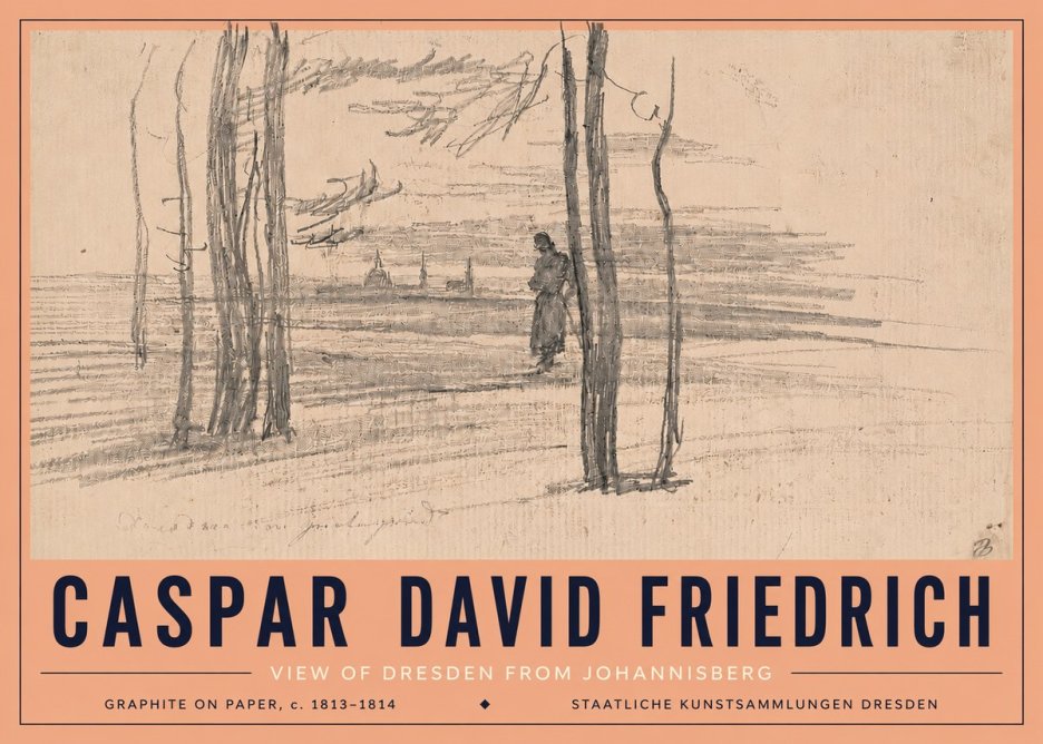 Caspar David Friedrich View of Dresden from Johannisberg No5 - Juliste