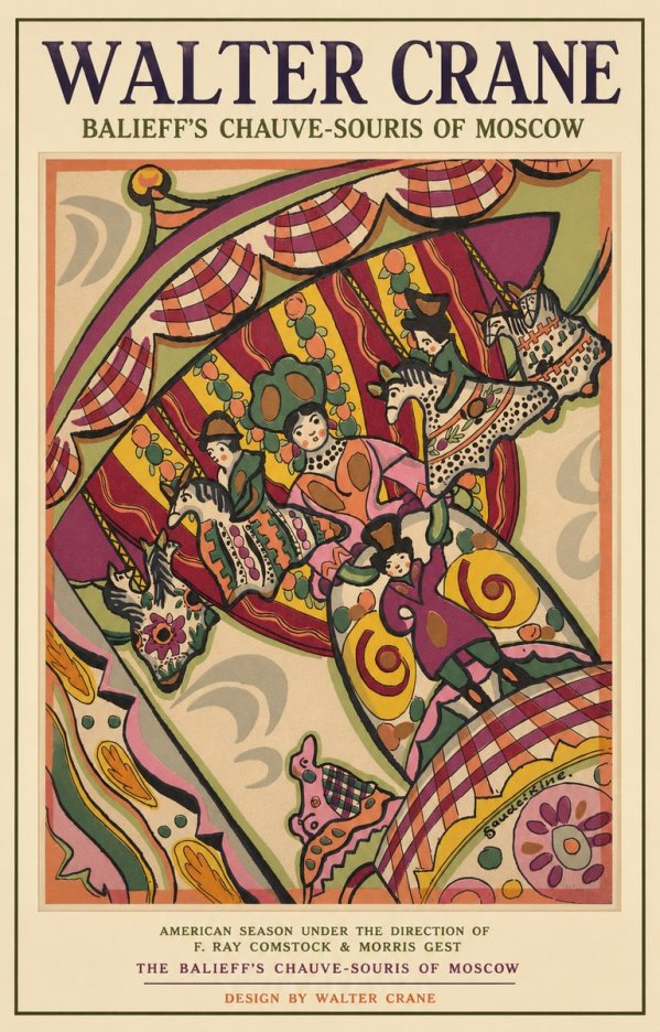 Walter Crane Balieff's Chauve-souris of Moscow No2 - Juliste