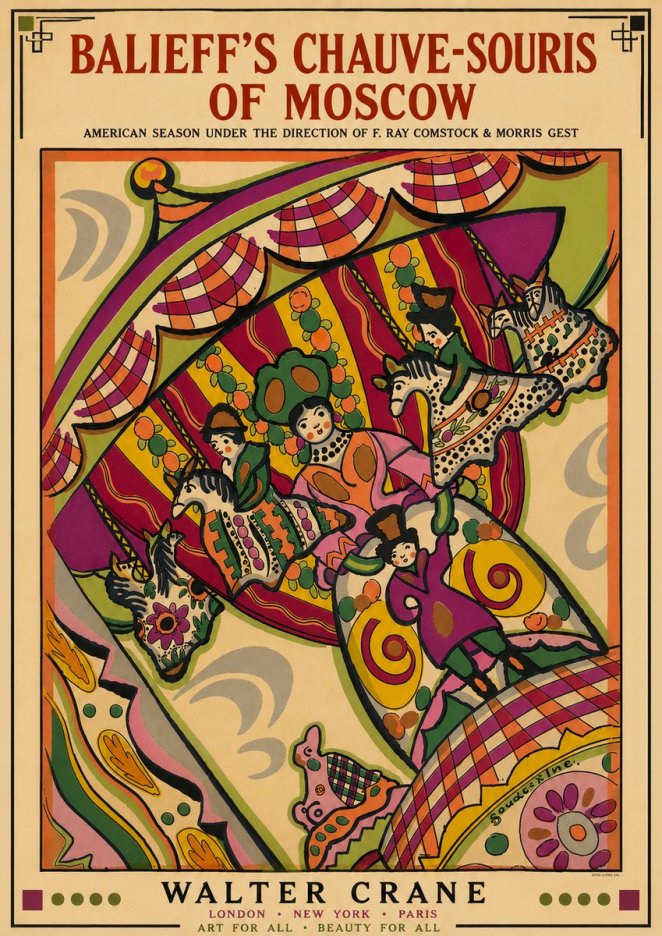 Walter Crane Balieff's Chauve-souris of Moscow No6 - Juliste