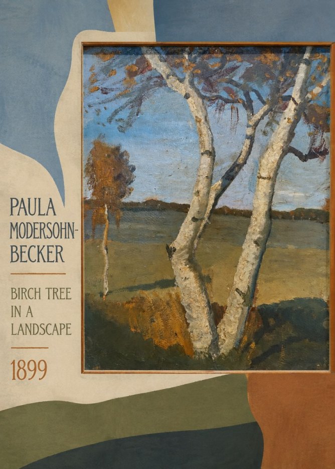 Paula Modersohn-Becker Birch Tree in a Landscape No4 - Juliste