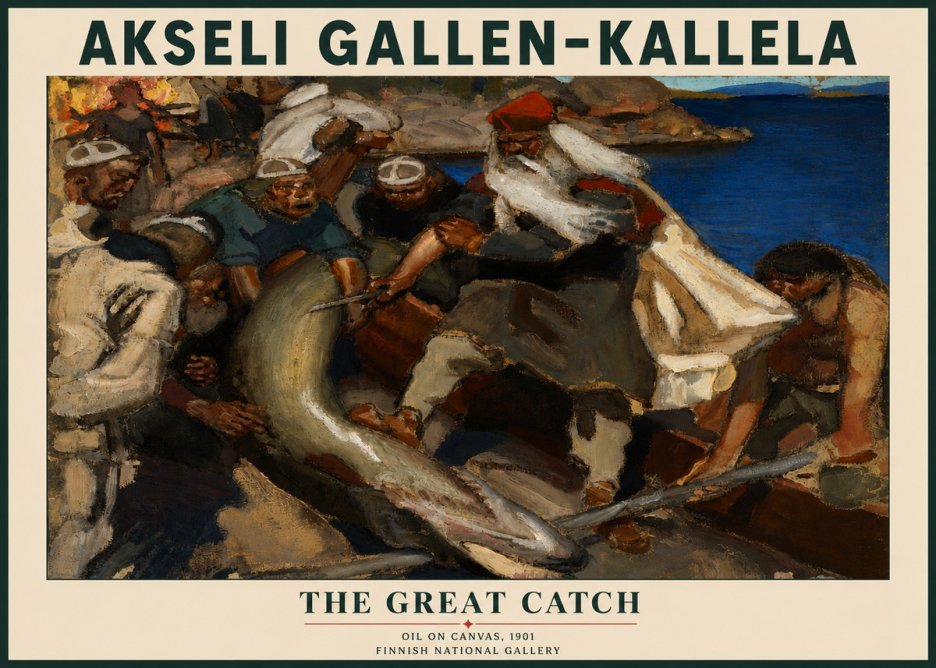Akseli Gallen-Kallela The Great Catch No3 - Juliste