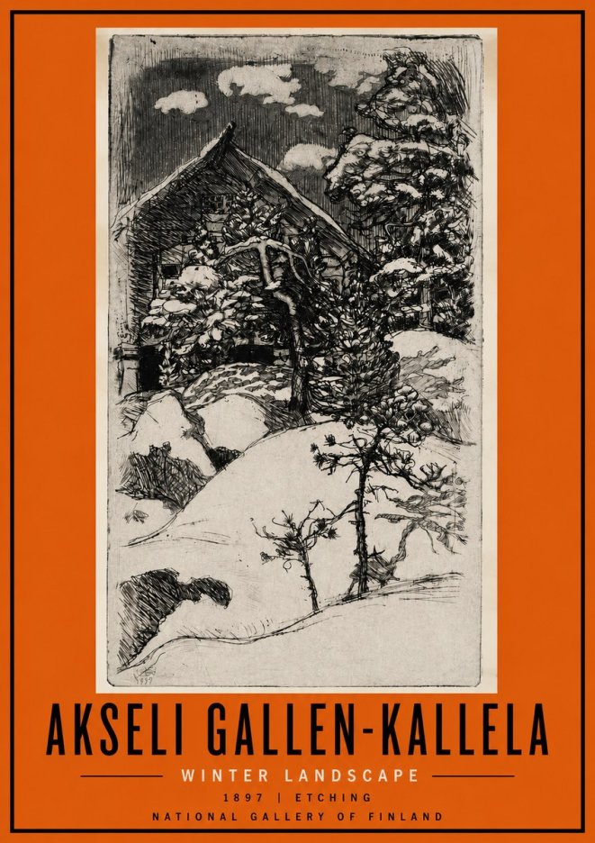 Akseli Gallen-Kallela Winter Landscape I No4 - Juliste