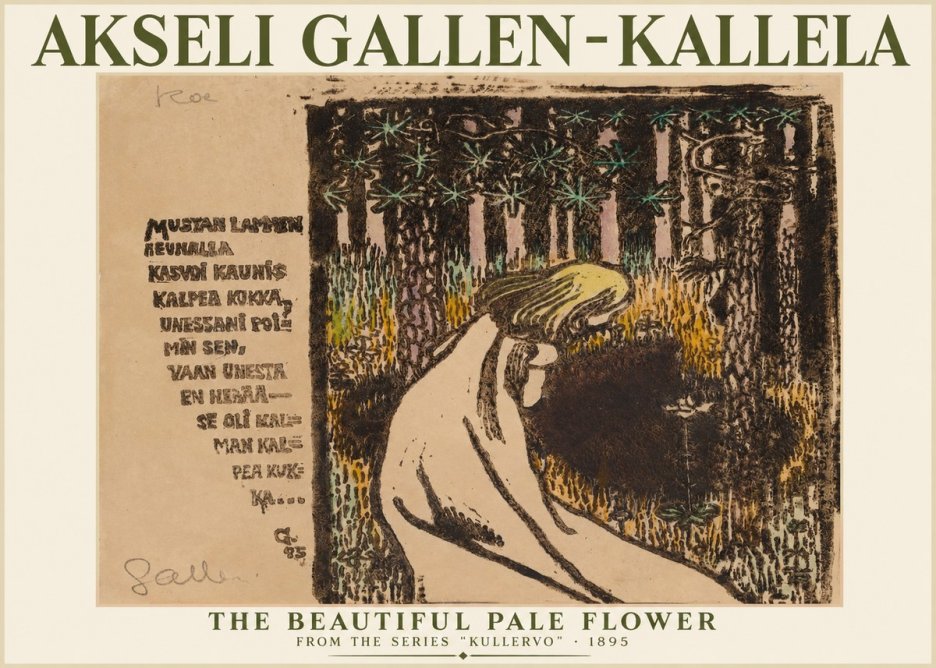 Akseli Gallen-Kallela The Beautiful Pale Flower No1 - Juliste