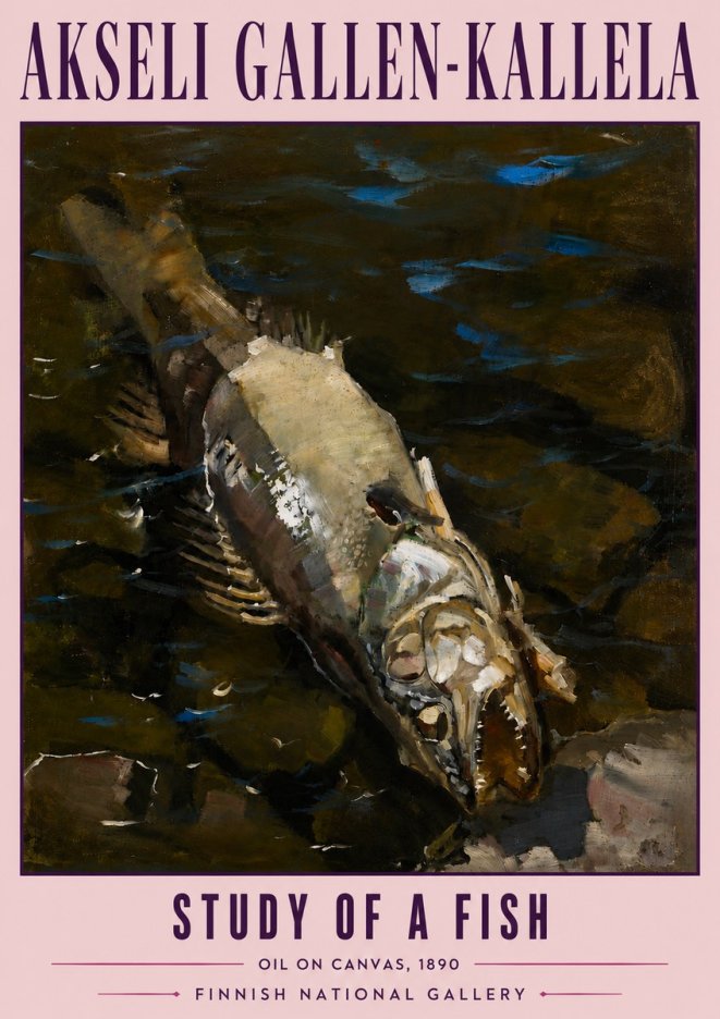 Akseli Gallen-Kallela Study of a Fish No5 - Juliste