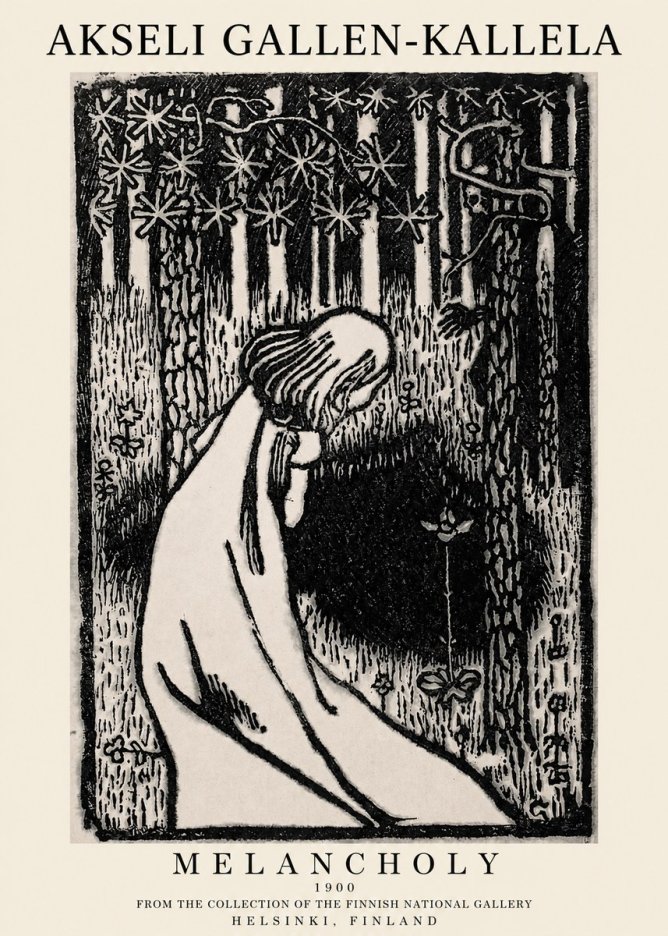Akseli Gallen-Kallela Melancholy No1 - Juliste