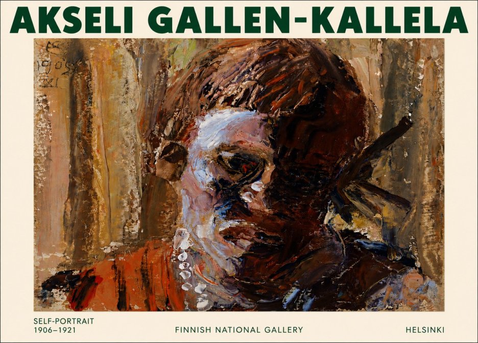 Akseli Gallen-Kallela Self-portrait, 1906-1921 No5 - Juliste