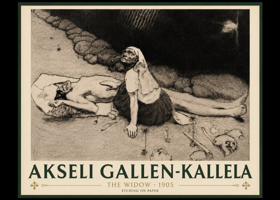 Akseli Gallen-Kallela The Widow No5 - Juliste