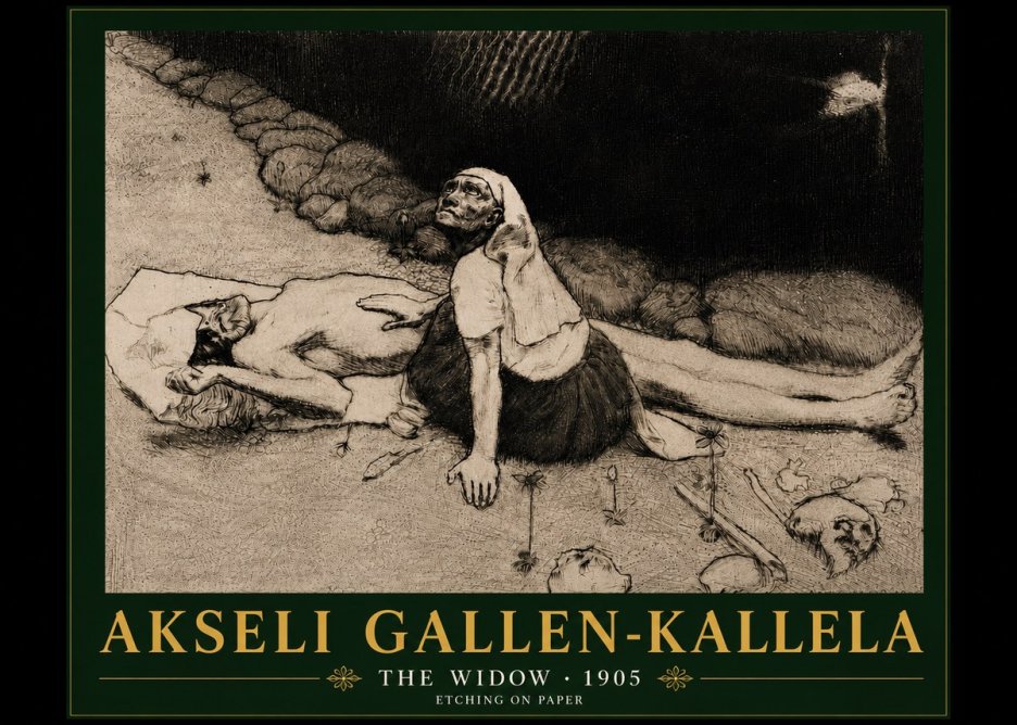 Akseli Gallen-Kallela The Widow No6 - Juliste