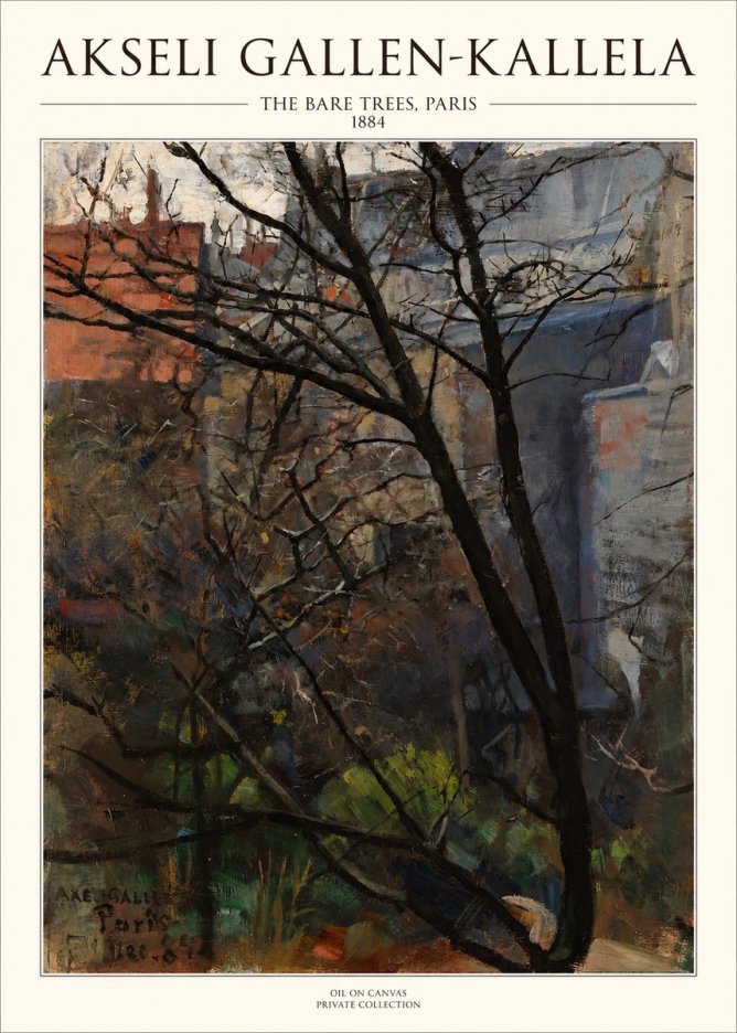 Akseli Gallen-Kallela The Bare Trees, Paris No1 - Juliste