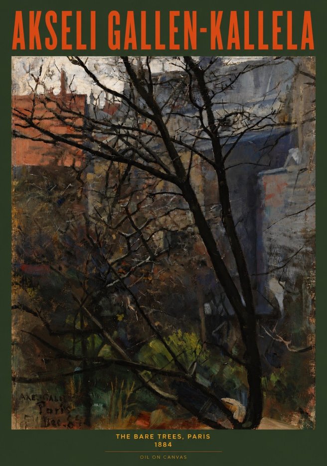 Akseli Gallen-Kallela The Bare Trees, Paris No3 - Juliste