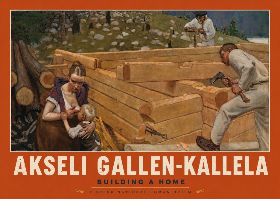 Akseli Gallen-Kallela Building a Home No2 - Juliste