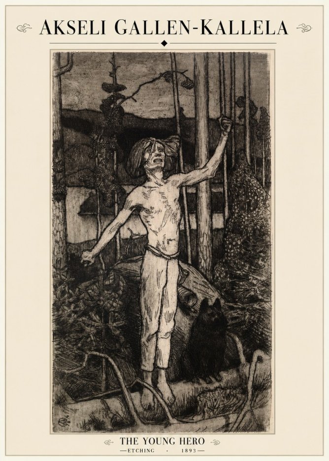 Akseli Gallen-Kallela The Young Hero No1 - Juliste