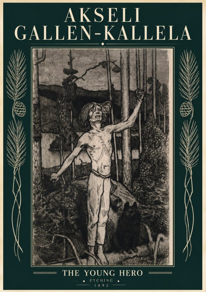 Akseli Gallen-Kallela The Young Hero No4 - Juliste