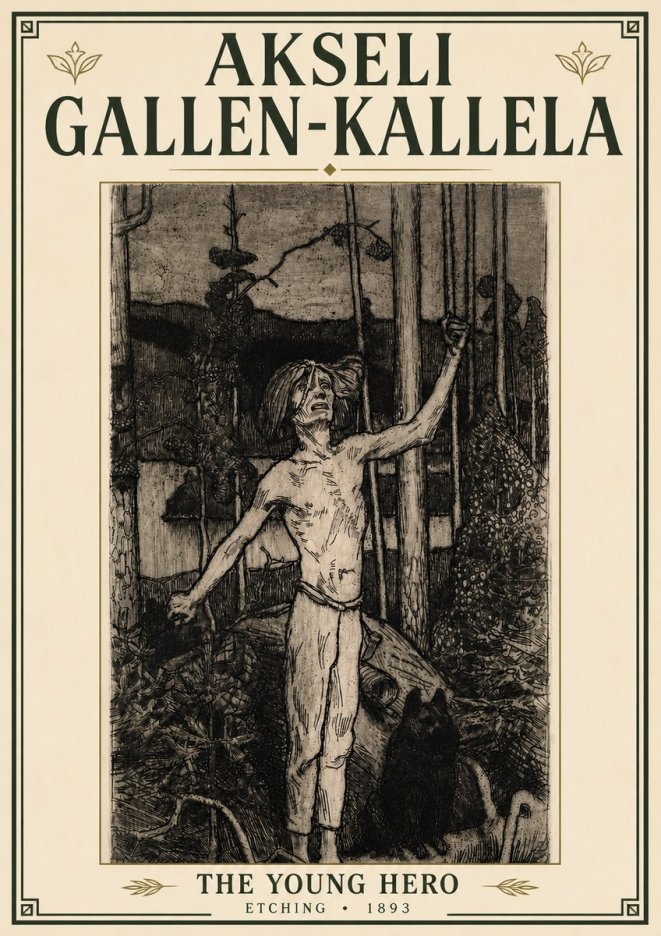 Akseli Gallen-Kallela The Young Hero No6 - Juliste