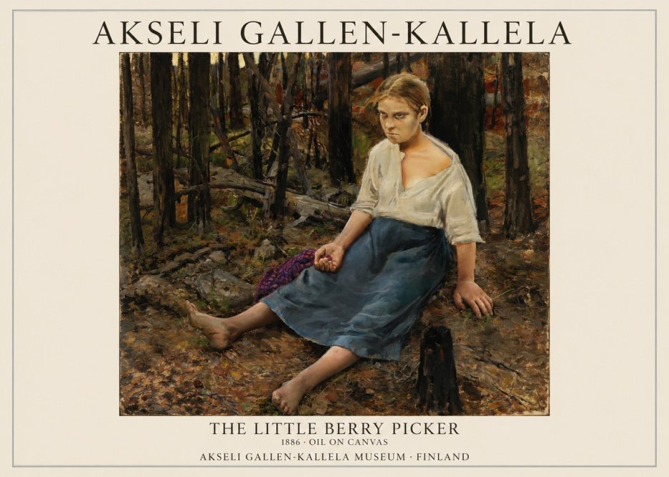 Akseli Gallen-Kallela The Little Berry Picker No1 - Juliste