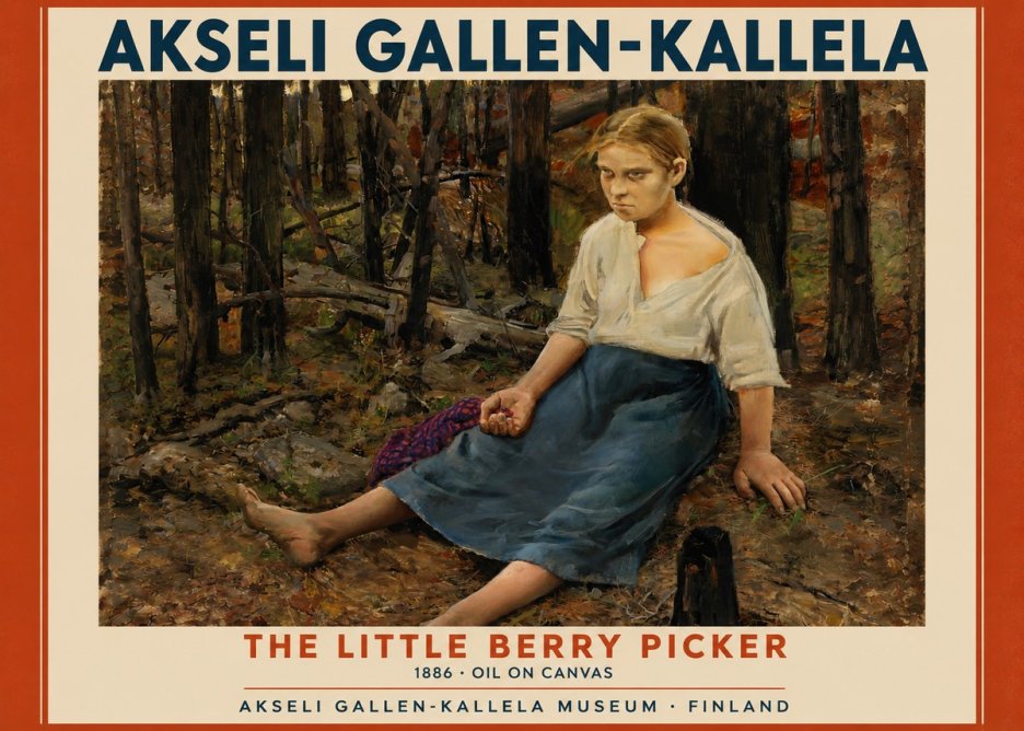 Akseli Gallen-Kallela The Little Berry Picker No2 - Juliste
