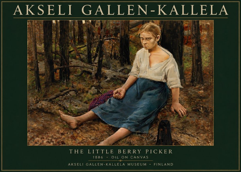Akseli Gallen-Kallela The Little Berry Picker No3 - Juliste