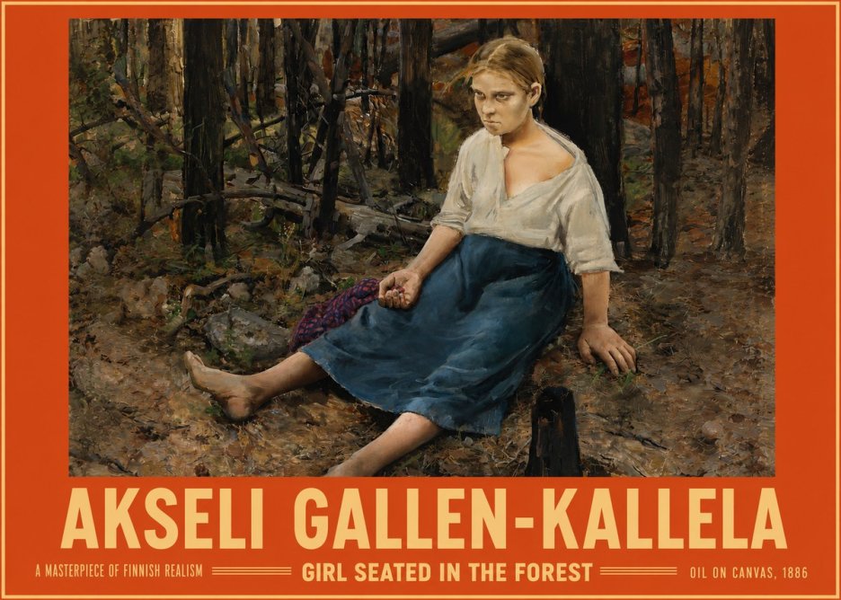 Akseli Gallen-Kallela The Little Berry Picker No6 - Juliste