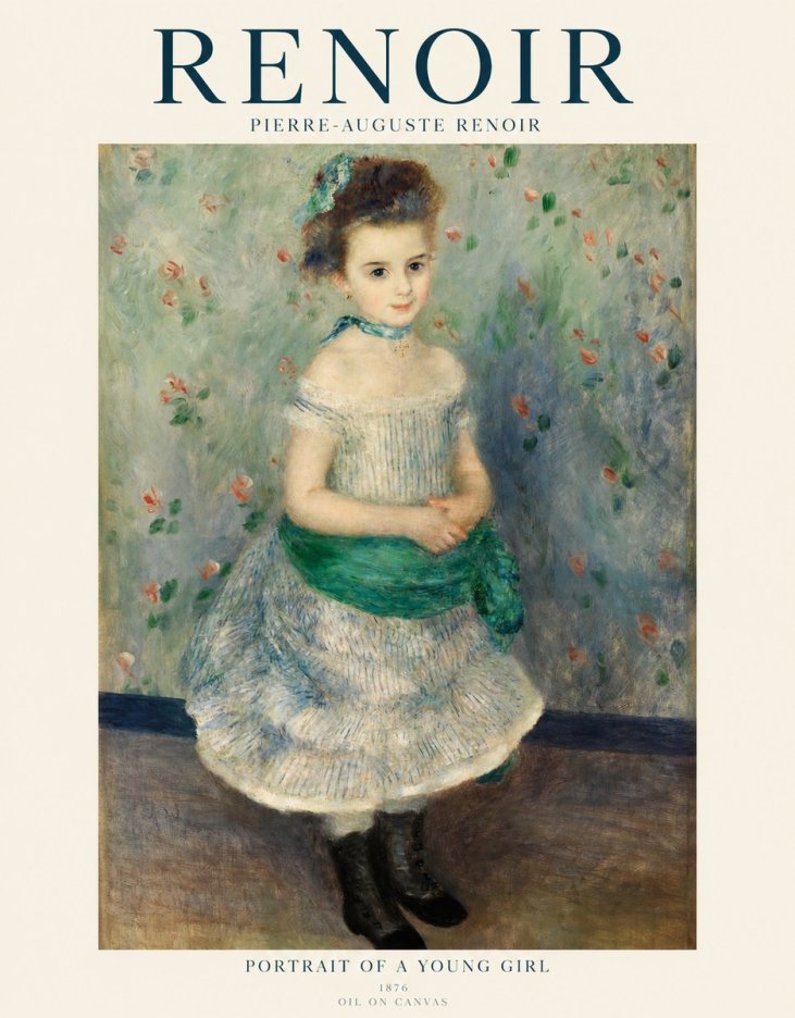 Renoir Portrait of a Young Girl I No1 - Juliste
