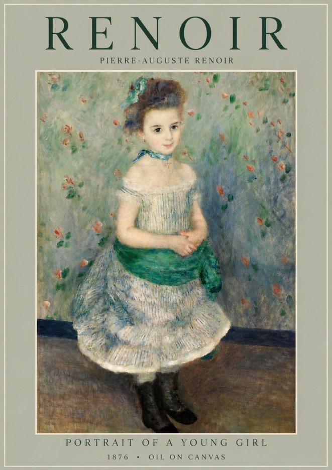 Renoir Portrait of a Young Girl I No4 - Juliste