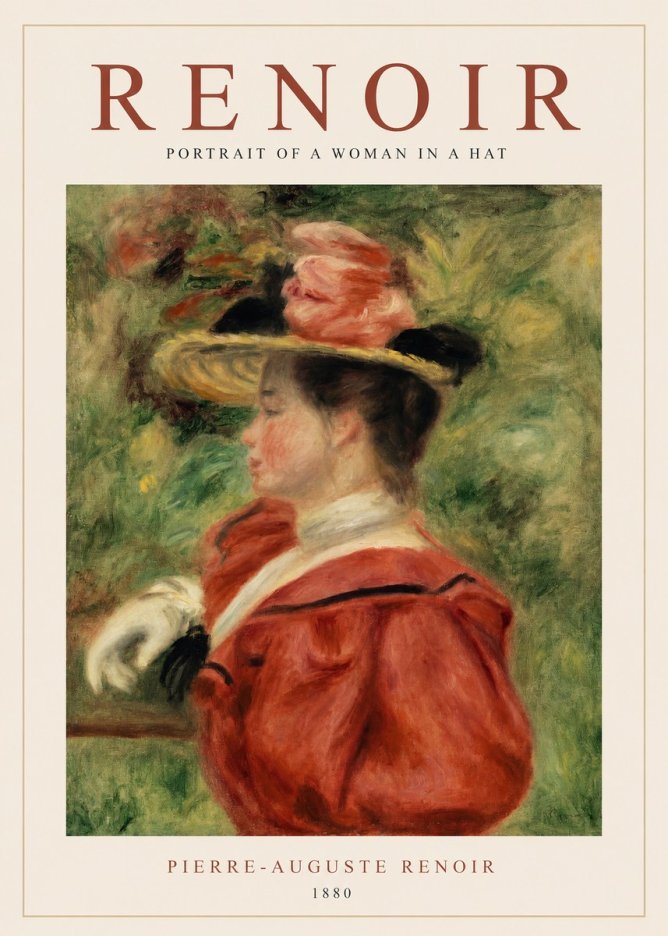 Renoir Portrait of a Woman in a Hat No1 - Juliste
