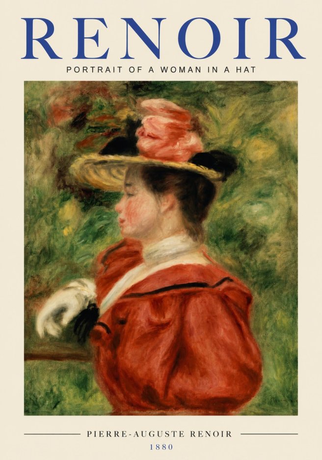Renoir Portrait of a Woman in a Hat No3 - Juliste