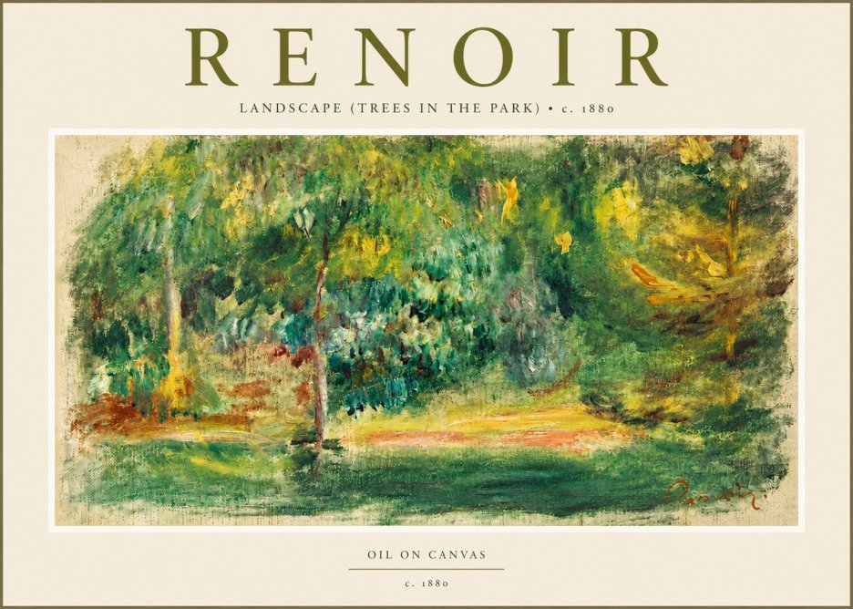 Renoir Landscape (Trees in the Park) No4 - Juliste