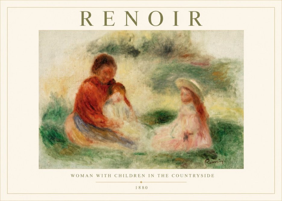 Renoir Woman with Children in the Countryside No1 - Juliste