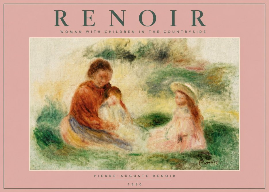 Renoir Woman with Children in the Countryside No4 - Juliste
