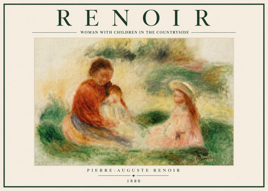 Renoir Woman with Children in the Countryside No6 - Juliste