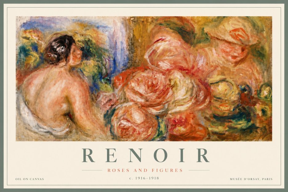 Renoir Roses and Figures No6 - Juliste