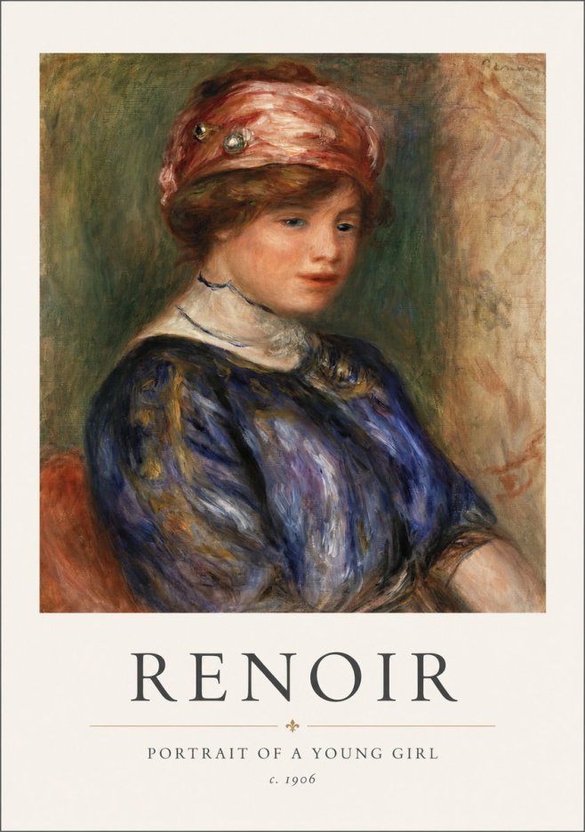 Renoir Portrait of a Young Girl II No1 - Juliste