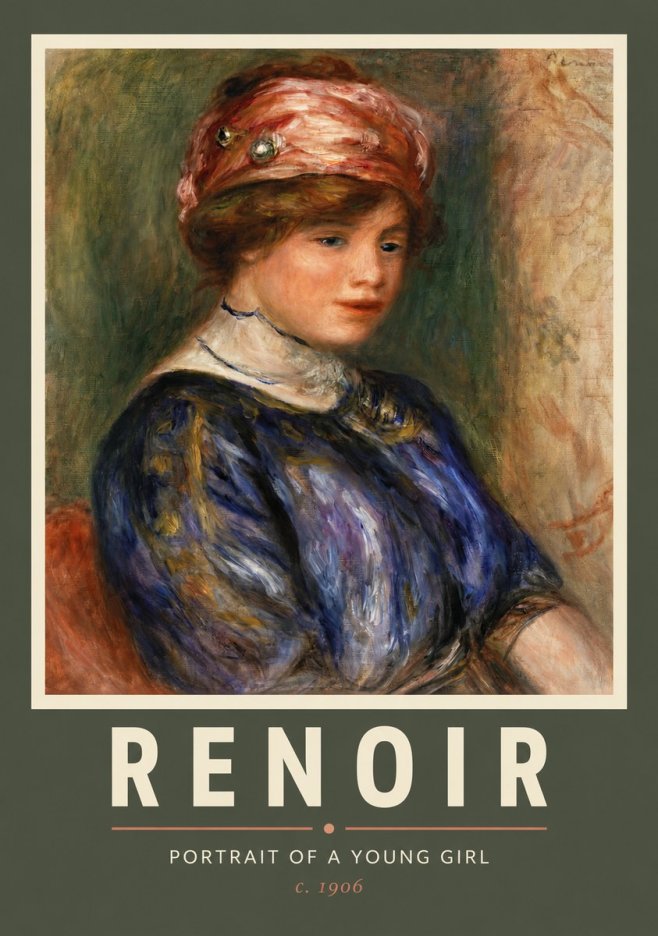 Renoir Portrait of a Young Girl II No2 - Juliste