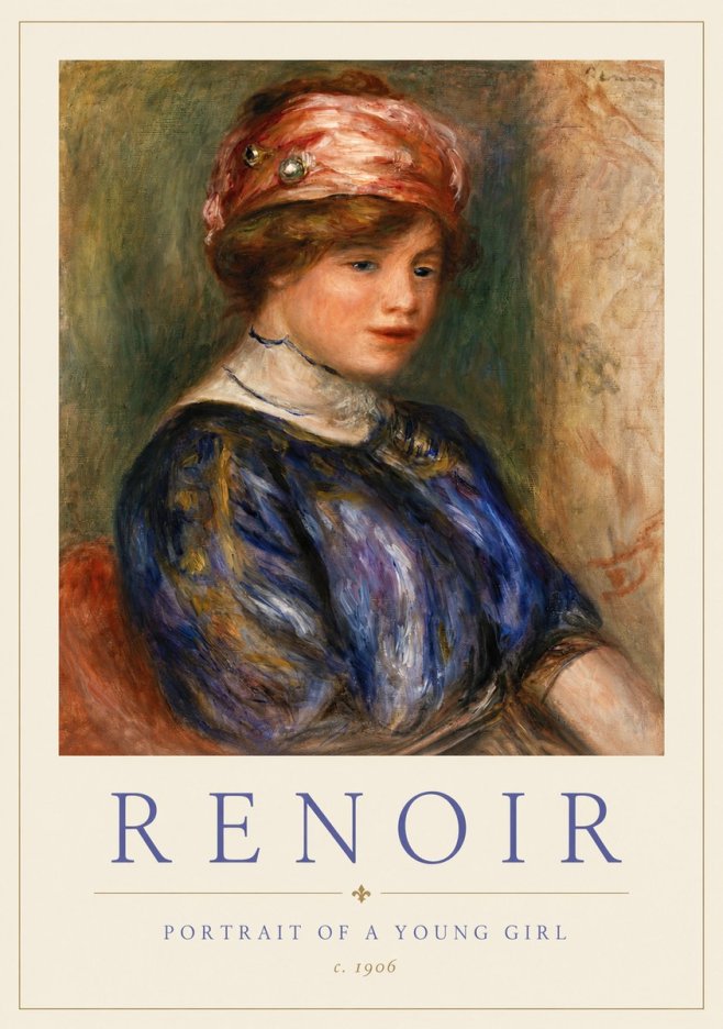 Renoir Portrait of a Young Girl II No3 - Juliste