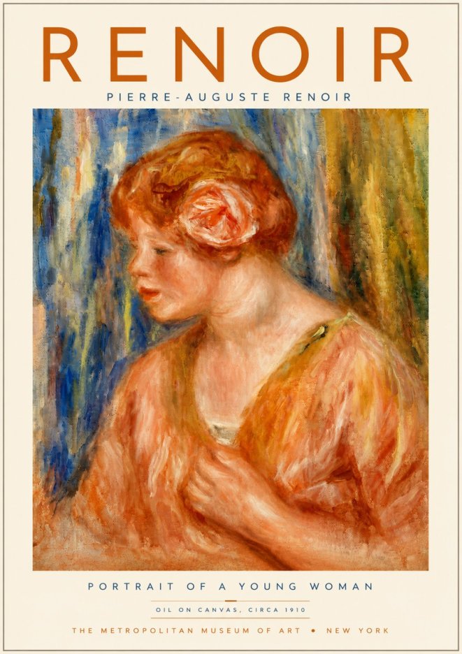 Renoir Portrait of a Young Woman I No4 - Juliste
