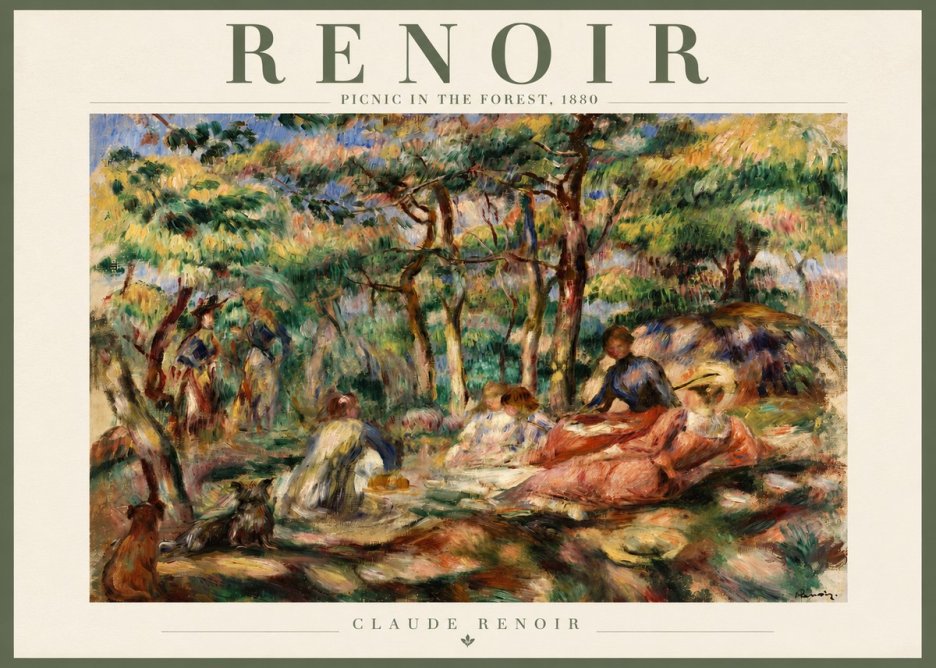 Renoir Picnic in the Forest No4 - Juliste