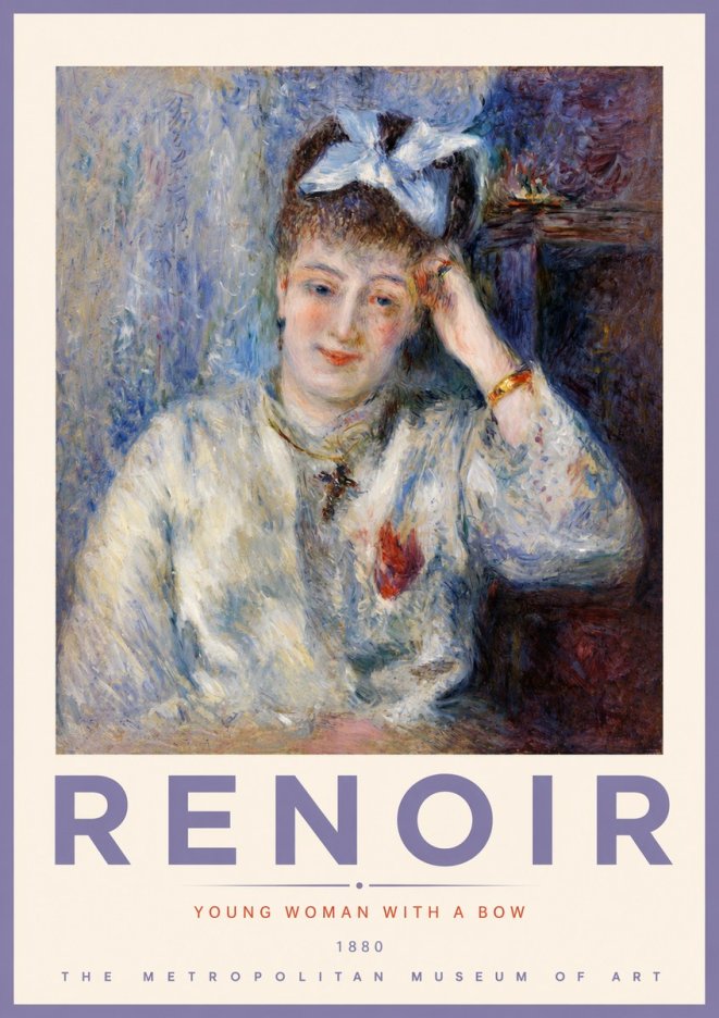 Renoir Young Woman with a Bow No2 - Juliste