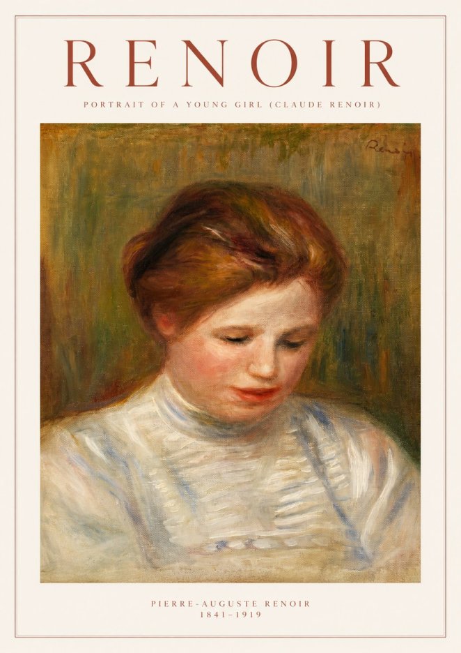 Renoir Portrait of a Young Girl (Claude Renoir) No1 - Juliste