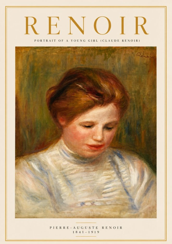 Renoir Portrait of a Young Girl (Claude Renoir) No3 - Juliste