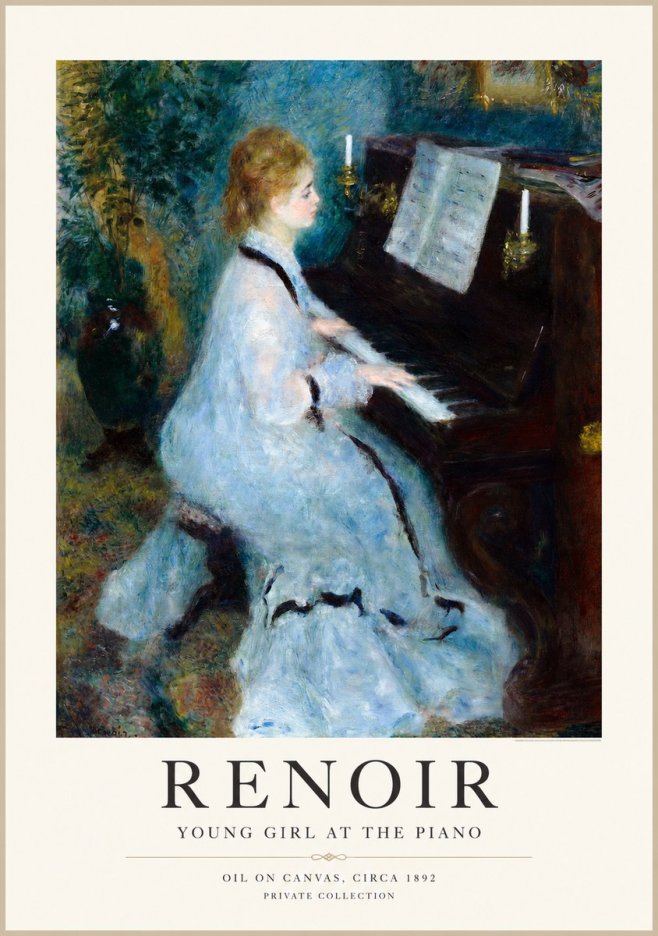 Renoir Young Girl at the Piano No1 - Juliste