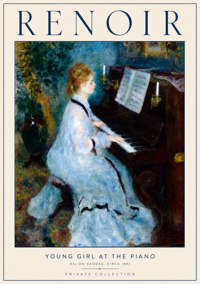 Renoir Young Girl at the Piano No2 - Juliste