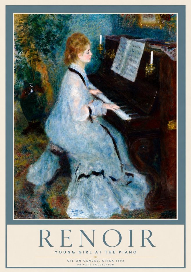 Renoir Young Girl at the Piano No6 - Juliste