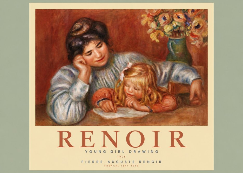 Renoir Young Girl Drawing No2 - Juliste