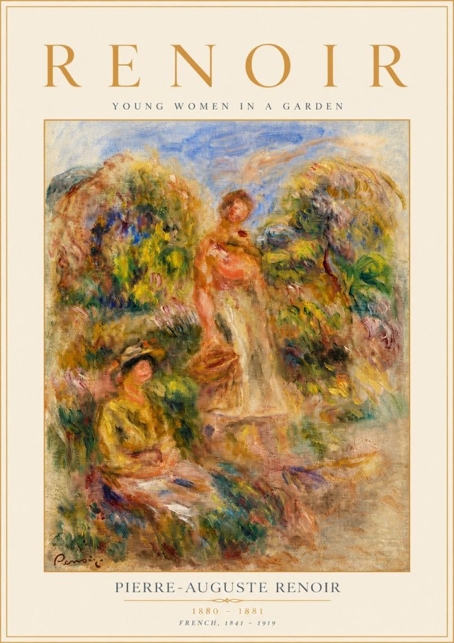 Renoir Young Women in a Garden No4 - Juliste