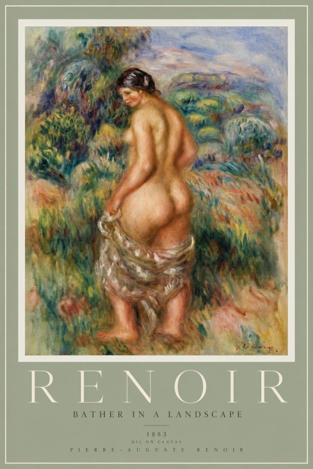 Renoir Bather in a Landscape No2 - Juliste