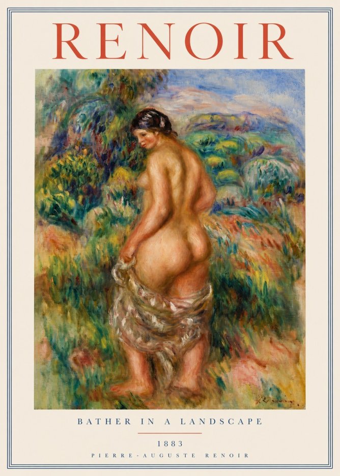 Renoir Bather in a Landscape No3 - Juliste