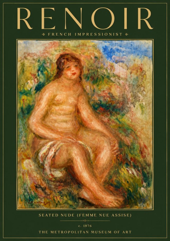 Renoir Seated Nude (Femme Nue Assise) No6 - Juliste